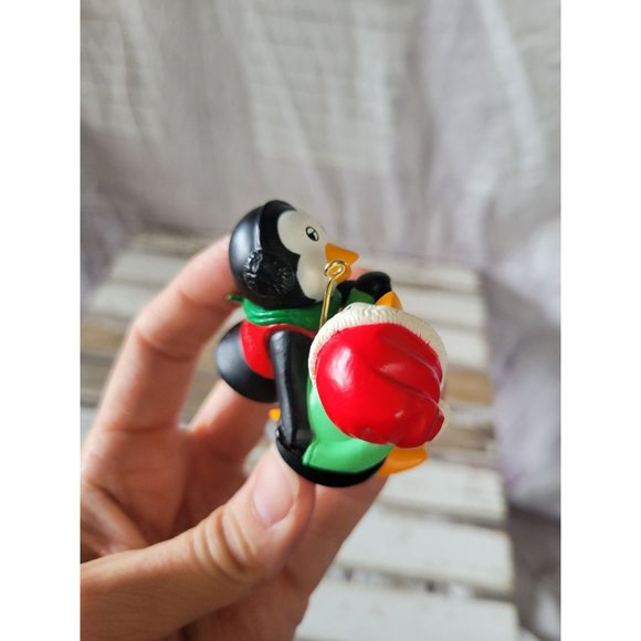 Hallmark Mom Dad penguin ornament 1989 as is Xmas tree - Picture 6 of 8